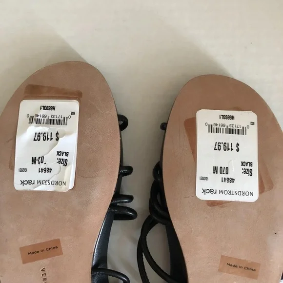 NWT Veronica Beard black strappy leather Eda sandals - Picture 7 of 7